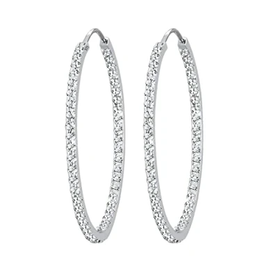 Immagine di Elli Orecchini a Cerchio da Donna in Argento 925 con Cristalli