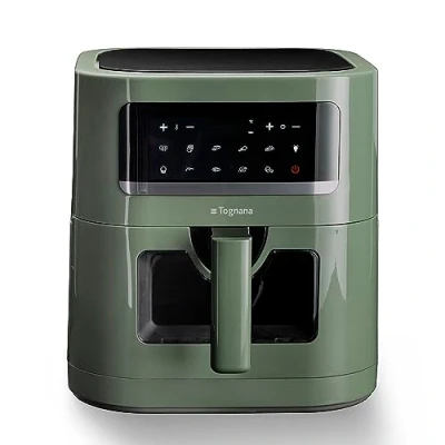 Immagine di Tognana Iridea, Friggitrice ad aria 7 L con contenitore e griglia antiaderente display digitale, verde salvia