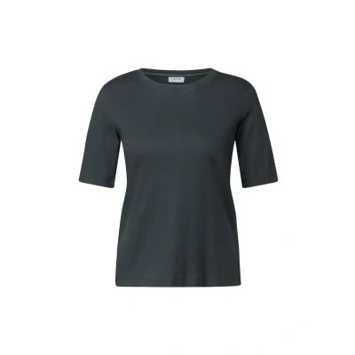 Immagine di Cecil B322914 Maglietta a Coste di Base, Ardesia Kaki, L Donna