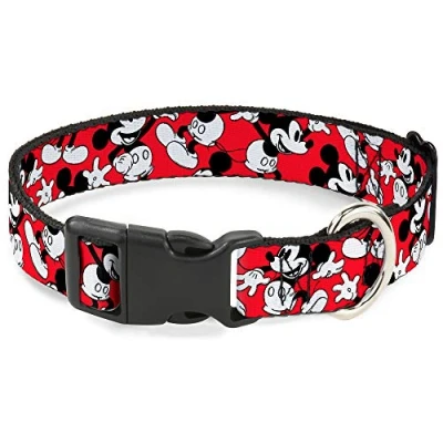 Immagine di Buckle Down Mickey Mouse Poses diffusa Rosso/Nero/Bianco plastica Clip Collare