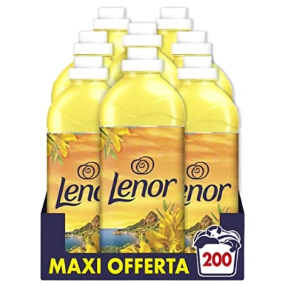 Immagine di LENOR Ammorbidente Lavatrice Concentrato, 200 Lavaggi (8x25), Panarea, per una Freschezza Ottima e Morbidezza ispirata alla Natura, Profuma Ogni Notte