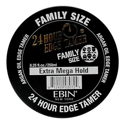 Immagine di EBIN NEW YORK 24 Ore Edge Tamer, Extra Mega Hold, 8.25 Oz Nessuna desquamazione, nessun residuo bianco, lucentezza e consistenza liscia con olio di argan ricino