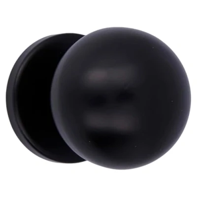 Immagine di Amig Pomello Rotondo per Porte Esterne d&#039;Ingresso Maniglia Porta Principale della Casa Diametro Ø70 mm Acciaio Inossidabile 18/8 Nero Include Vite e Dado di Fissaggio