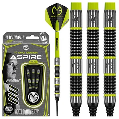 Immagine di WINMAU Michael Van Gerwen MvG Aspire Freccette Softip Tungsteno Set 20g con Prism Voli e Alberi in Nylon (Steli)