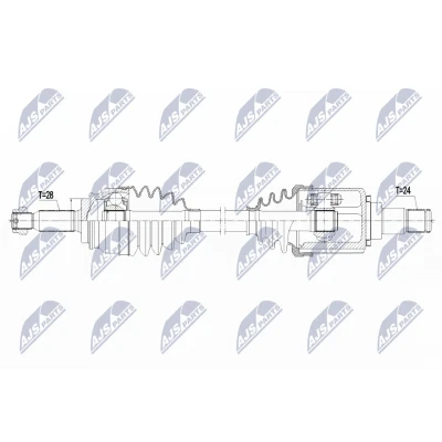 Immagine di NTY NPW CT 125 Albero motore / Semiasse Assale anteriore Sx 680mm Cambio manuale