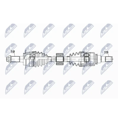 Immagine di NTY NPW SU 060 Albero motore / Semiasse Assale anteriore Sx 615 Cambio manuale