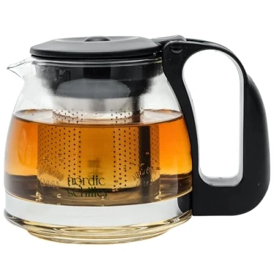 Immagine di teiera in vetro resistente al calore con coperchio, 700 ml, filtro acciaio inox,