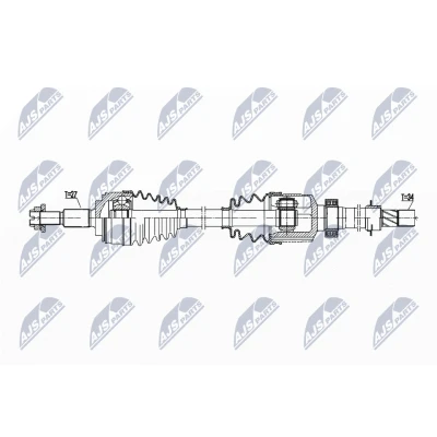 Immagine di NTY NPW RE 203 Albero motore / Semiasse Assale anteriore Dx 978 DC4 Trasmissione automatica