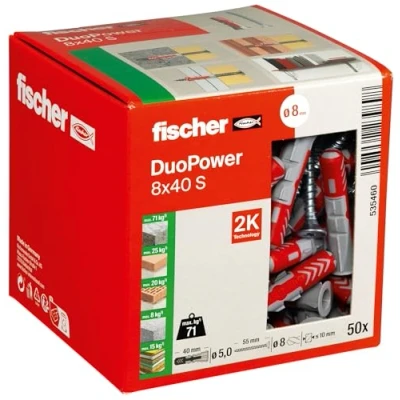 Immagine di Fischer DUOPOWER 8x40 S LD Tassello a 2 componenti 40 mm 8 535460 50 pz.