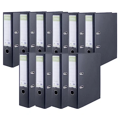 Immagine di DONAU Raccoglitore per Ufficio PREMIUM MAXI FSC A4/ nero / A4 80 mm 8 cm/Colore: Nero/Confezione da 10 pezzi/Classificatore Registratore