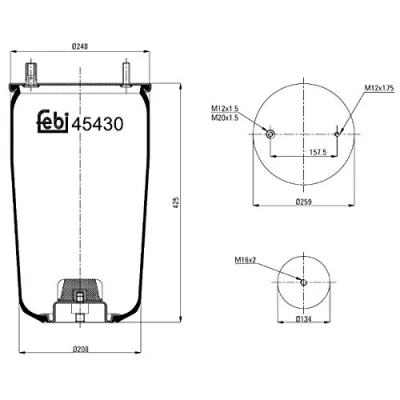 Immagine di FEBI BILSTEIN 45430 Soffietto, Sospensione pneumatica