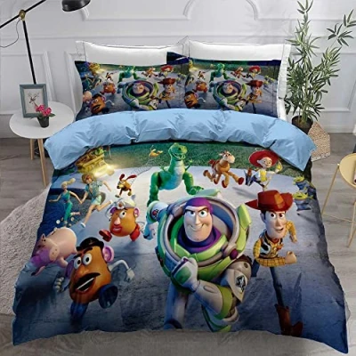 Immagine di 3 Pezzi Copripiumino Super Morbido con Cerniera Set di Biancheria da Letto in Microfibra 100% 2 Federe 80x80 Cm (Stile 02,150x200cm)