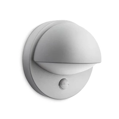 Immagine di Philips Lighting Lampada a Parete June, per Esterni, Attacco E27, con Sensore di Movimento, Lampadina non inclusa, IP44, Grigia