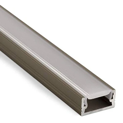 Immagine di 3 x Profilo 11 LED Finitura in Acciaio Inox 2000 14 7 mm con Copertura Trasparente per Strisce Alluminio Montaggio a Superficie di SO TECH®