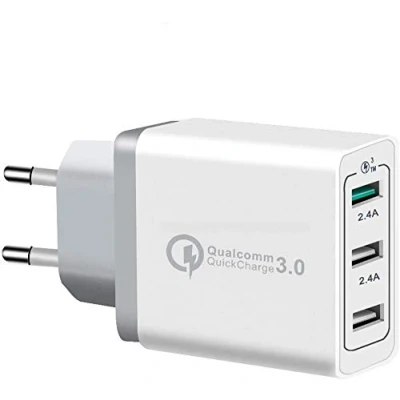 Immagine di TOP CHARGEUR * Adattatore Caricatore Caricabatteria 30W Quick Charge 3.0 Qualcomm 3 Porte USB per Samsung Galaxy S10 S9 S8 Plus S7 Edge Note 8 LG G5 G6 Nexus 5X 6P HTC 10 Huawei P9 P8 Xiaomi