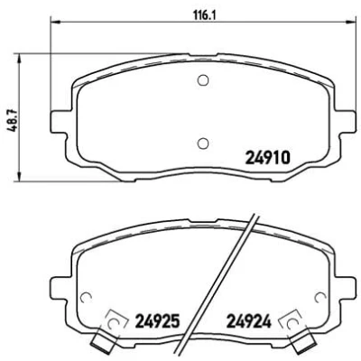 Immagine di BREMBO P 30 045 Kit pastiglie freno con segnalatore acustico usura lamierino anticigolío accessori HYUNDAI: i20 I Hatchback, II Hatchback