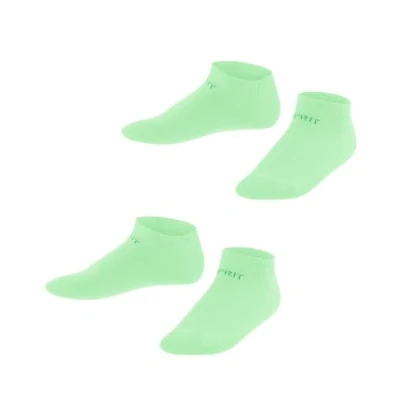 Immagine di ESPRIT Foot Logo Multipack K Sn cotone bassi tinta unita confezione di 2 paia, Calzini corti Unisex Bambini, Verde After Eight 7134, 27 30