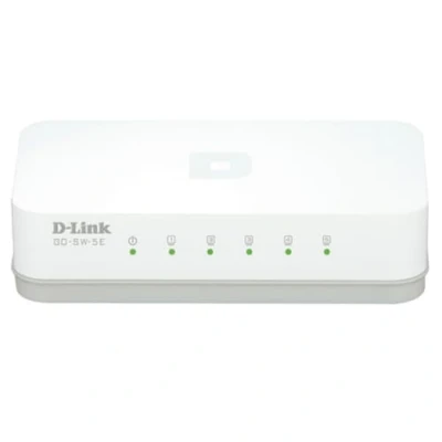 Immagine di D Link GO SW 5E Switch Desktop, 5 Porte RJ45 Fast Ethernet 10/100Mbps, Plug &amp; Play, Plastica