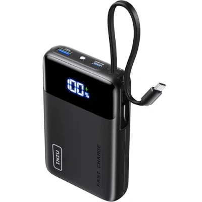 Immagine di INIU Power Bank, 20000mAh 22.5W Ricarica Rapida Powerbank con Cavo USB C Integrati, In&amp;Out PD3.0 QC4.0 Caricatore Portatile per iPhone 15 14 13 12 Pro Max Mini Plus Samsung Huawei iPad etc