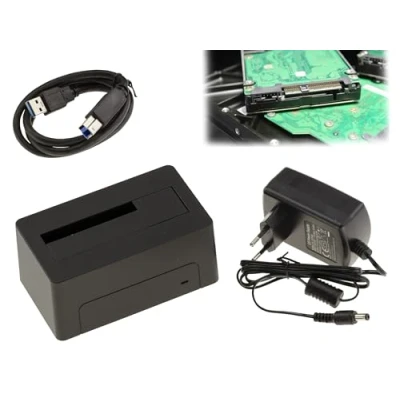 Immagine di KALEA INFORMATIQUE Docking station per disco SAS, collegamento USB3.0 5G, alimentazione 12V 2A. Supporto da 18 TB Dock HDD USB Serial Attached SCSI SAS