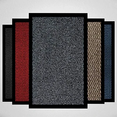Immagine di Zerbino cattura sporco per interni ed esterni, nero e grigio, lavabile, resistente, antiscivolo, tappetino da ingresso cucina, super assorbente