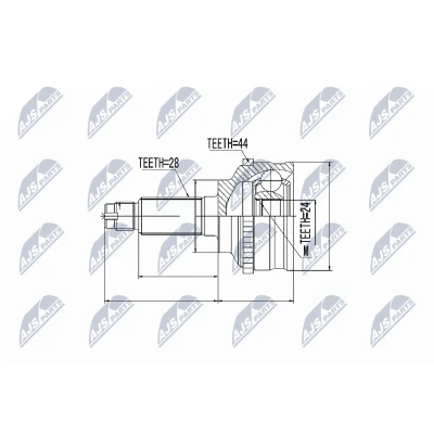 Immagine di NTY NPZ MZ 028 Kit Giunto Omocinetico Assale anteriore Sx