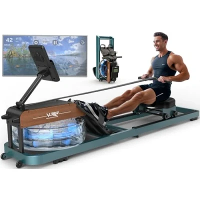 Immagine di VOWVIT Vogatore,Vogatore Professionale per Casa,Vogatore Pieghevole con Resistenza ad Acqua, Vogatore Monitor Bluetooth e Supporto Tablet Regolabile, Carico Massimo 160 kg