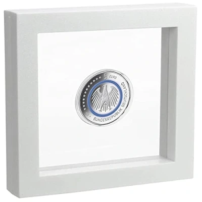 Immagine di SAFE 4500 quadro per monete 3D bianco 13x13 cm cornice trasparente fronte retro porta da collezione maglia calcio