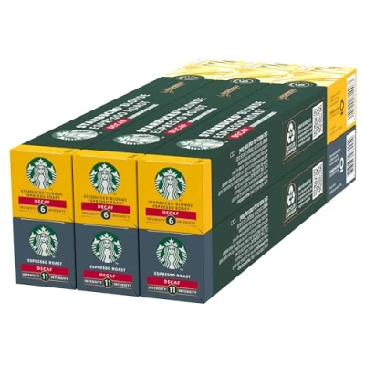 Immagine di STARBUCKS Decaf Explorer Variety Pack Caffè Decaffeinato by Nespresso, 6 Confezioni da 10 Capsule (60 compatibili Nespresso) Esclusiva Amazon