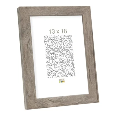 Immagine di Deknudt Frames S45RH7 13.0X18.0 Cornice portafoto con Modanatura in Legno, 22,2 x 17,1 2,2 cm, Colore: Grigio/Beige