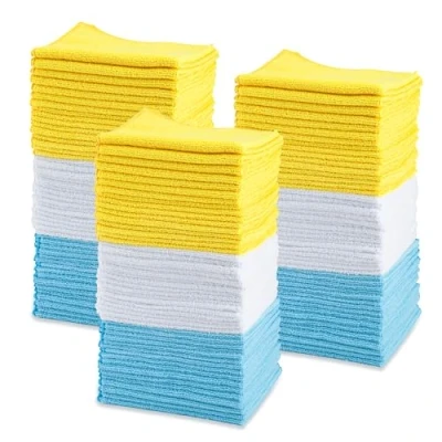 Immagine di Amazon Basics Panno per la pulizia Panni in microfibra (confezione da 144 unità), 41 x 30 cm, Multicolore