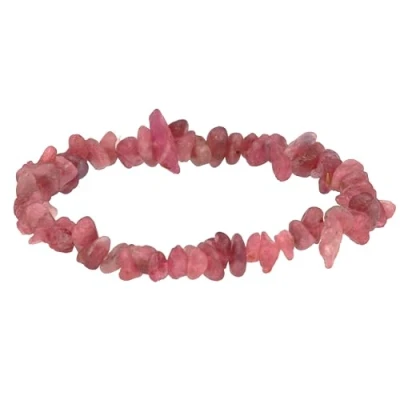 Immagine di Lebensquelle Plus Bracciale in tormalina rossa (rubellite) con pietre preziose di alta qualità, 19 cm, Pietra