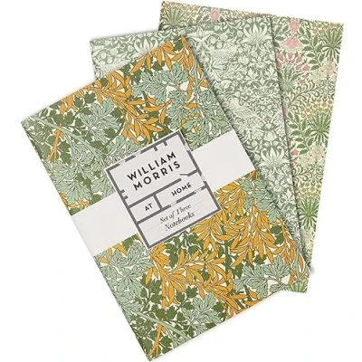 Immagine di Heathcote &amp; Ivory William Morris At Home Useful Beautiful FG6851 Set di 3 quaderni formato A5, colore: verde