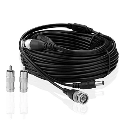 Immagine di SIENOC BNC Cavo Video Sorveglianza Telecamera Kit DVR CCTV RCA DC Alimentatore Sistema di Videosorveglianza Colore Nero 12V (10m)