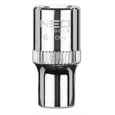 Immagine di NEO TOOLS 08 224 Serie di bussole 1/4 3124 6 mm Acciaio al cromo vanadio SuperLock