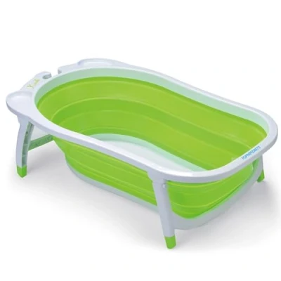 Immagine di Foppapedretti Vaschetta da bagno Pieghevole Soffietto, Morbida, Comoda e Pratica, per bambini dalla nascita fino a 15 kg, Verde