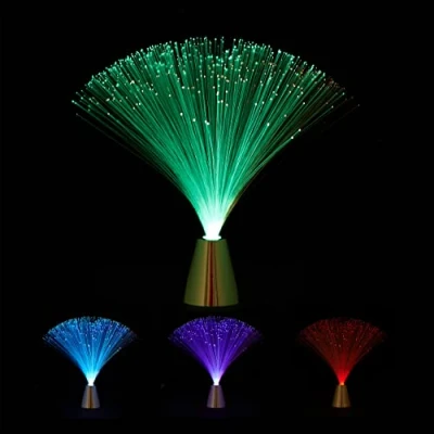 Immagine di Relaxdays Lampada a Fili in Fibra Ottica, Cambia Colore, LED dal Design Retrò, Effetti Luci Multicolore, 33 cm, colorata
