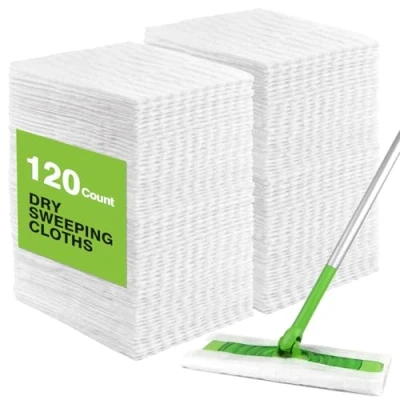 Immagine di HOMEXCEL Panni a secco compatibili con Swiffer Sweeper Ricariche usa e getta per pulire i pavimenti, 120 pezzi