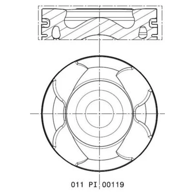 Immagine di MAHLE ORIGINAL 011 PI 00119 000 Pistone 79,7mm con porta fascia elastica, canale raffreddamento OPEL: Meriva B