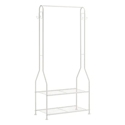 Immagine di Amazon Basics Armadio con due ripiani inferiori, colore bianco, 67,9 x 35,5 149,8 cm