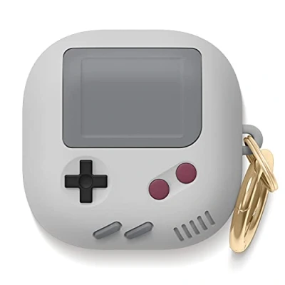 Immagine di elago GB5 Cover Compatibile con Samsung Galaxy Buds FE (2023), Buds2 Pro (2022)/ Buds2, (2021), Live (2020) Design Classico Console di Gioco (Grigio Chiaro)