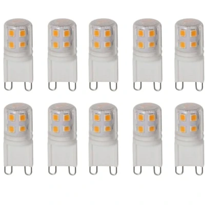 Immagine di WULUN G9 LED lampadina 2W bianco caldo 3000K, sostituzione delle lampadine alogene 20W 25W, non dimmerabile, di base pin, AC220 240V, angolo fascio a 360, confezione da 10