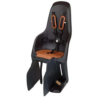 Immagine di MINIA for Carrier 8405700001 Seggiolino per bicicletta posteriore con ancoraggio nel portapacchi, bambini un’età compresa tra i 9 mesi e 6 anni in nero.