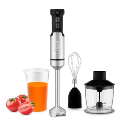 Immagine di Ufesa Galaxy Max Frullatore a Immersione, Potenza 1200 W, Controllo 24 velocità + TURBO, 4 Lame ad Alta Efficienza, Design Ergonomico e Anti schizzi, Accessori Inclusi, Senza BPA