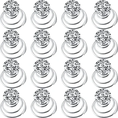 Immagine di 60 pezzi Set di Twisters cristallo con strass forcine per capelli a spirale matrimonio, sposa, ballo fine anno, festa e occasioni importanti contenitore trasparente