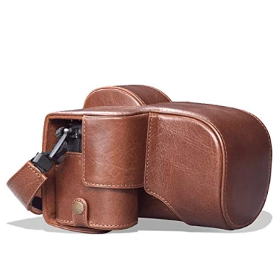 Immagine di MegaGear Custodia in Vera pelle compatibile con Fujifilm X S10 Marrone