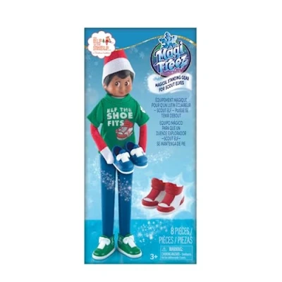 Immagine di the Elf on Shelf MagiFreez Cool Kicks Set di accessori per scarpe da ginnastica, aiuta il tuo elfo scout a trovare loro magico potere in piedi Gli oggetti scena includono pantaloni