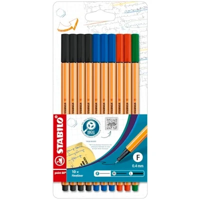 Immagine di Fineliner STABILO point 88 Astuccio da 10 Office Edition ...