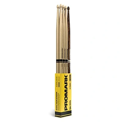 Immagine di Promark Bacchette Rimbalzo 5A in noce americano, punta acorn legno, confezione da 4