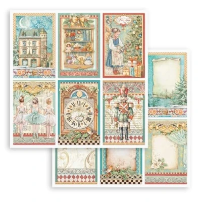 Immagine di Stamperia Fogli sciolti per album di ritagli, album, carte, bullet journals, e più acidi, double sided, perfetti hobby, artigianato gifting (The Nutcracker, 6 carte) (30,5 x 31,5 cm) (6 fogli)